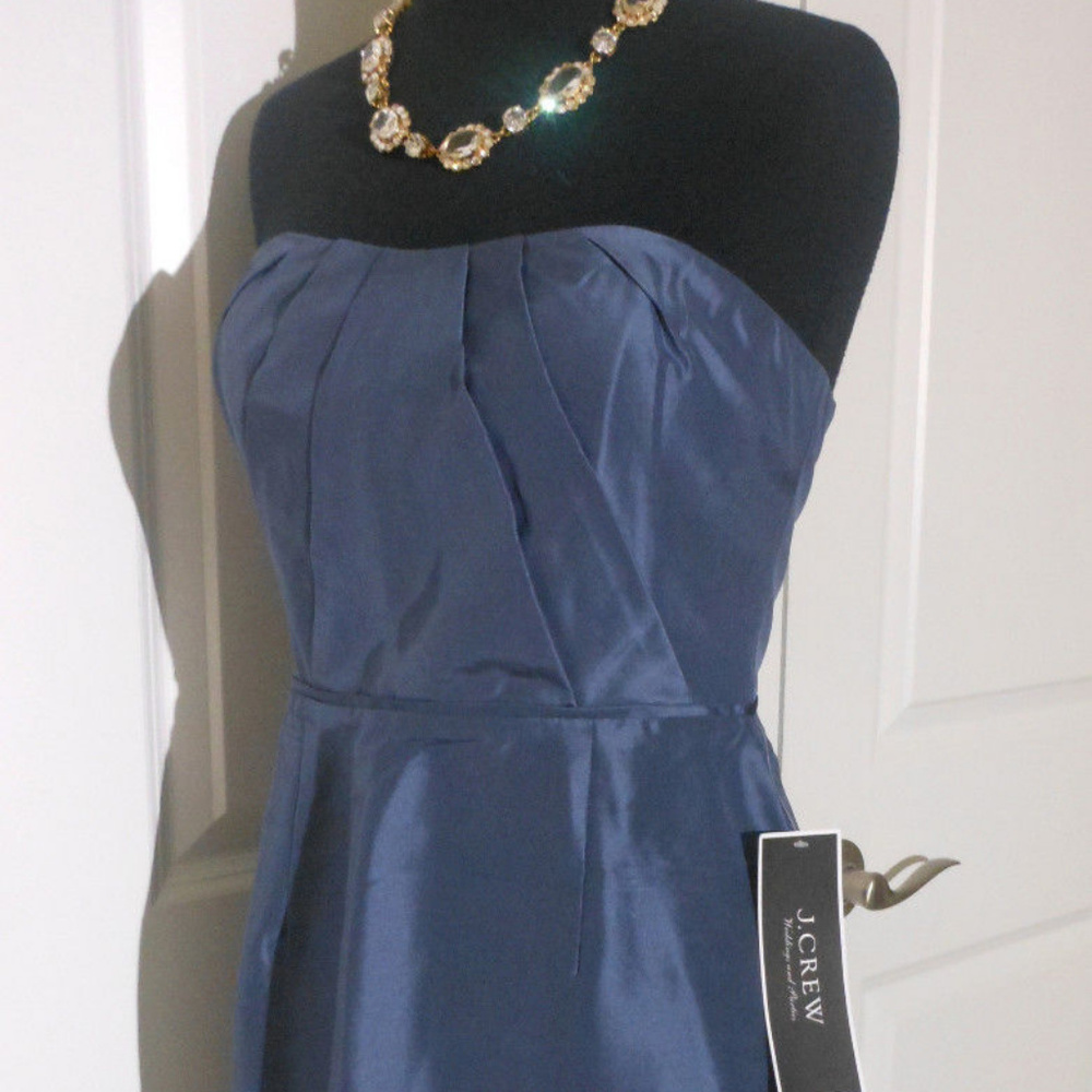 J CREW Strapless Alexia Dress in Slub Silk NWT - Picture 5 of 8